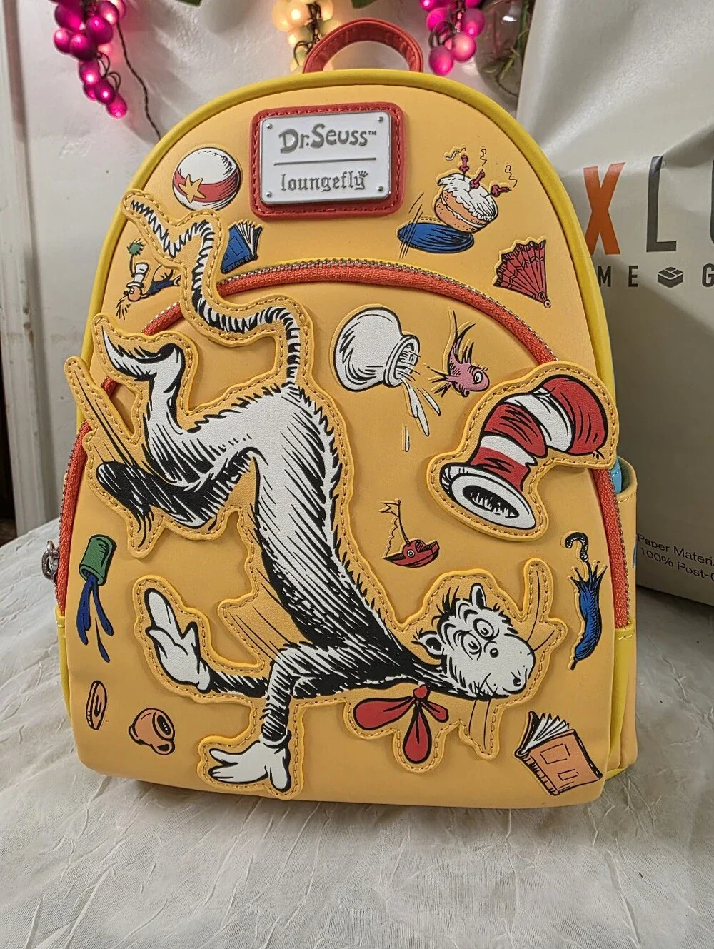 Dr SeussLoungefly Dr. Seuss The Cat In The Hat Falling Icons Mini Backpack